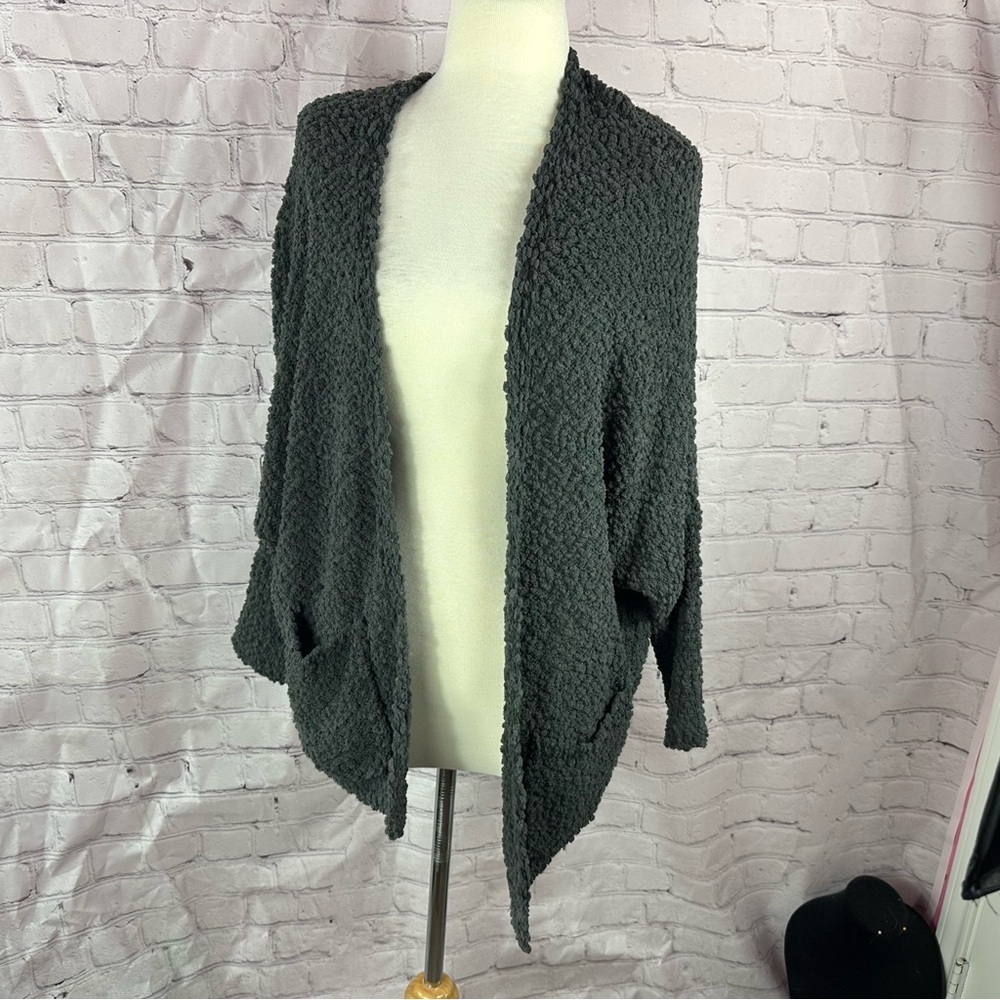 NWT Umgee boutique Textured open front bat wing sweater Cardigan neutral layer